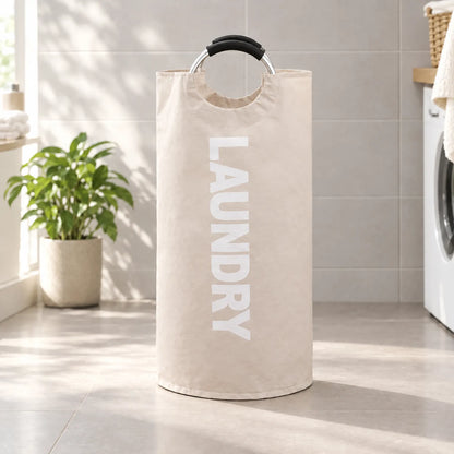 Tall Foldable Laundry Basket with Padded Carry Handle