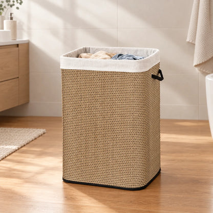 Tall Laundry Basket with Lid and Removable Liner 72L