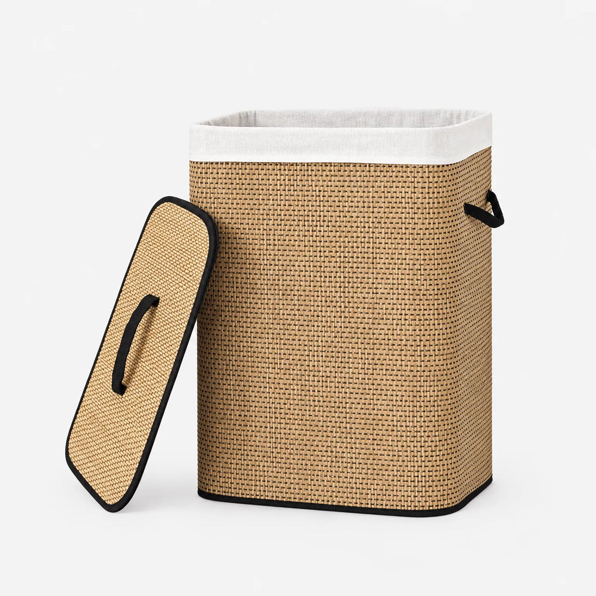 Tall Laundry Basket with Lid and Removable Liner 72L