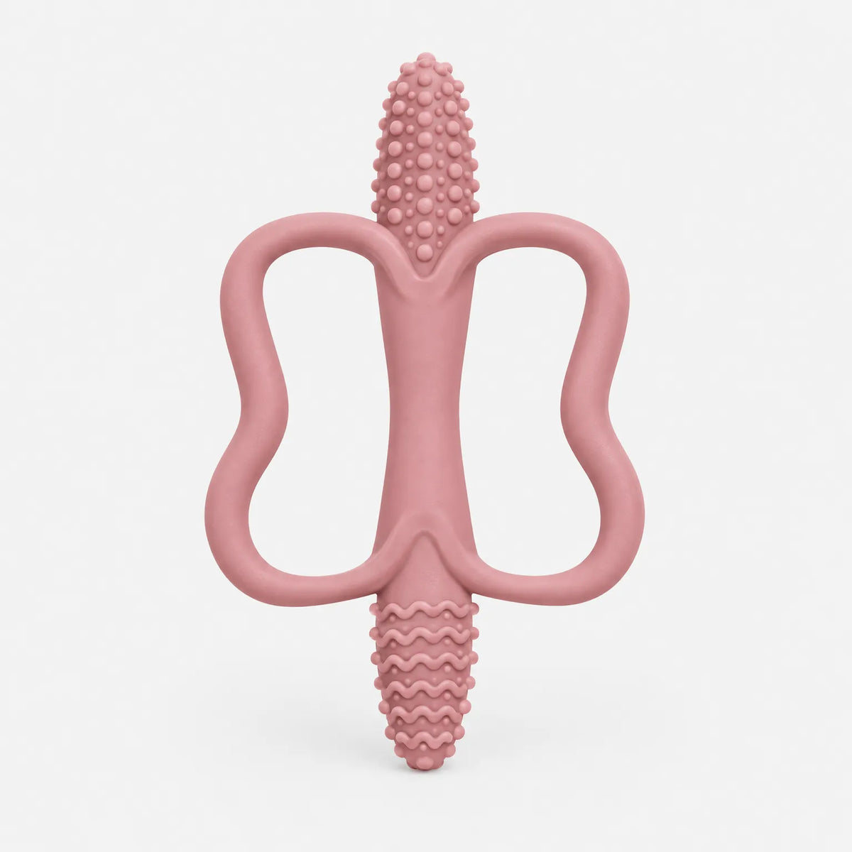 Textured Silicone Baby Teething Toy with Ring Handle for Kids