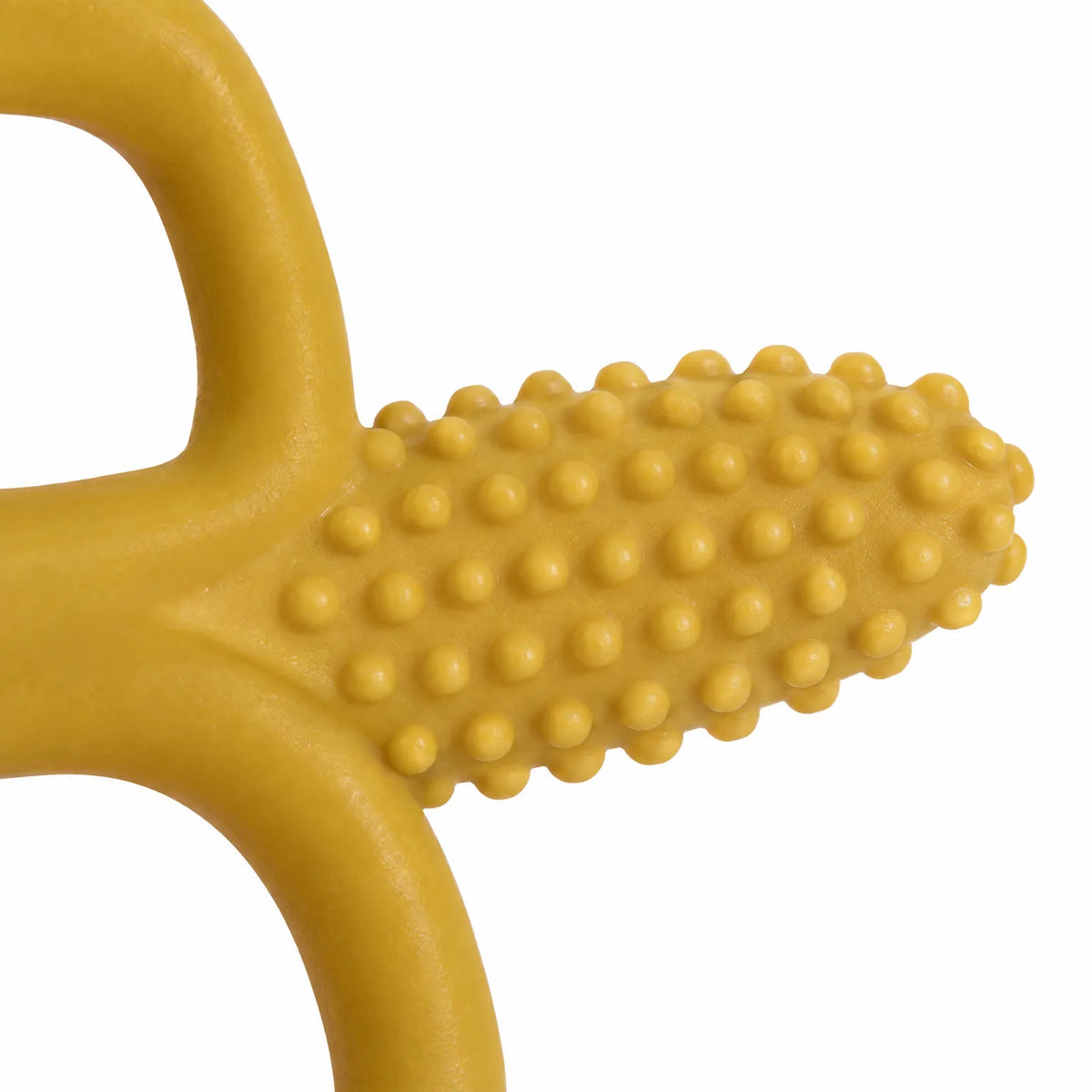 Textured Silicone Baby Teething Toy with Ring Handle for Kids