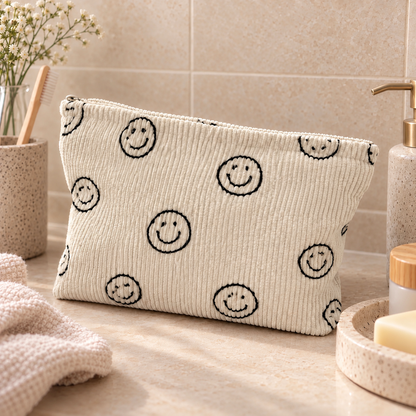 Textured Zip Cosmetic Bag