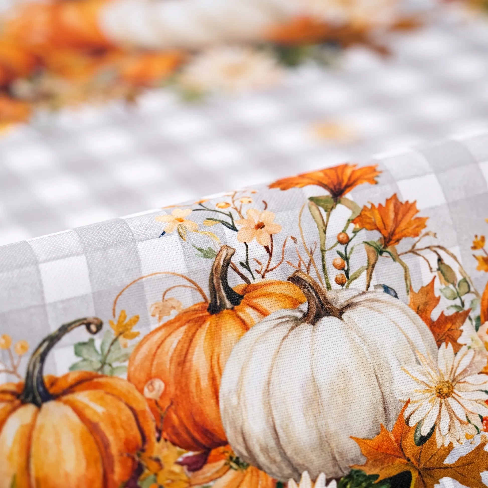 Thanksgiving Pumpkin Tablecloth with Fall Print