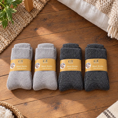 Thick Crew-Length Wool Blend Socks