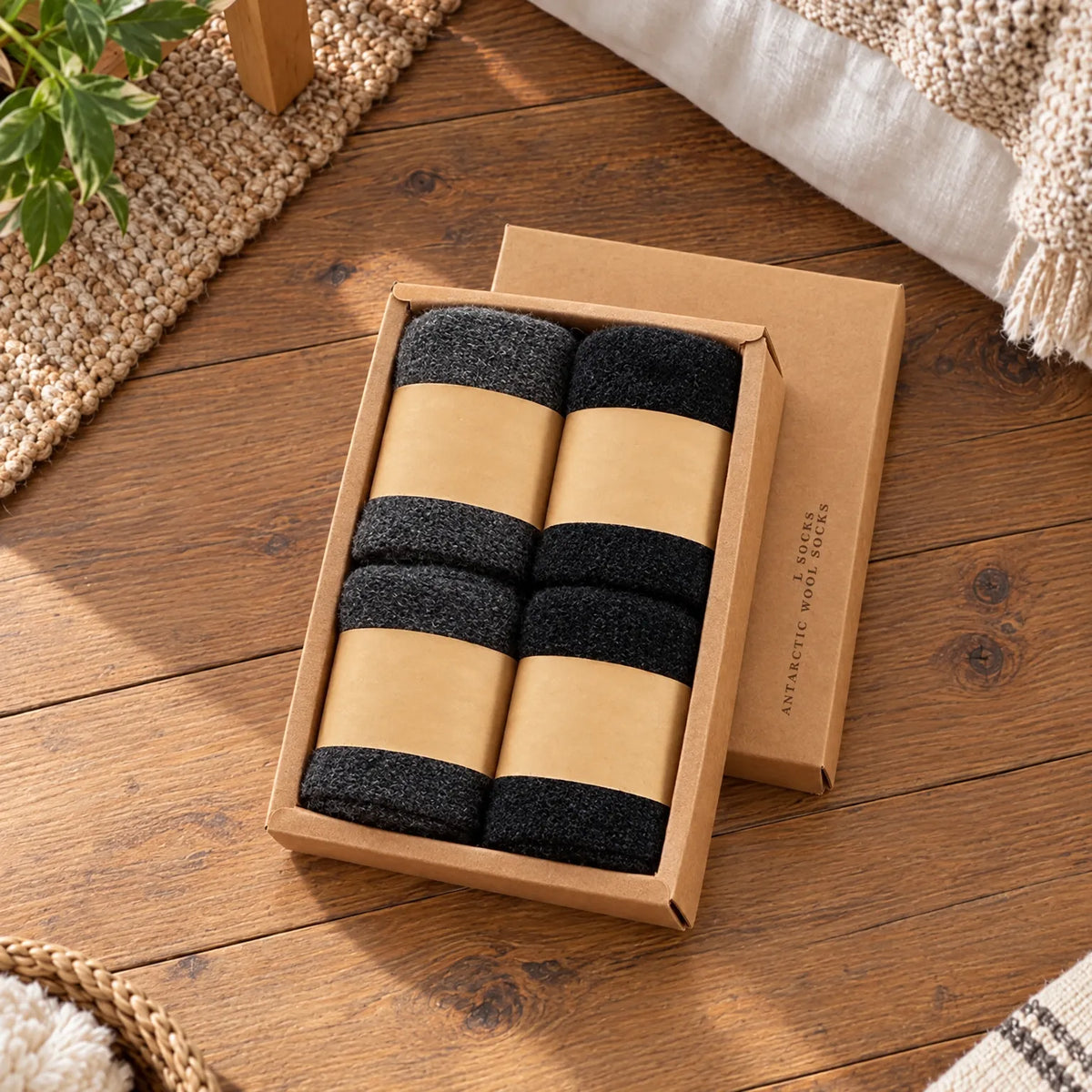 Thick Crew-Length Wool Blend Socks