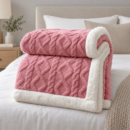 Thick Fleece Winter Comforter with Sherpa Lining