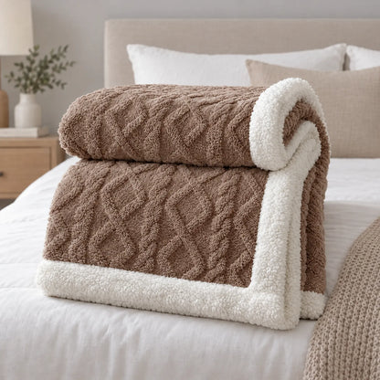 Thick Fleece Winter Comforter with Sherpa Lining