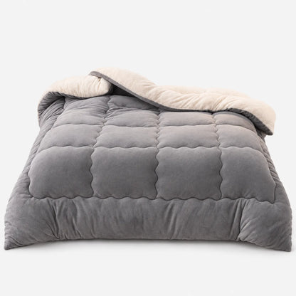 Thick Fleece Winter Comforter with Textured Design