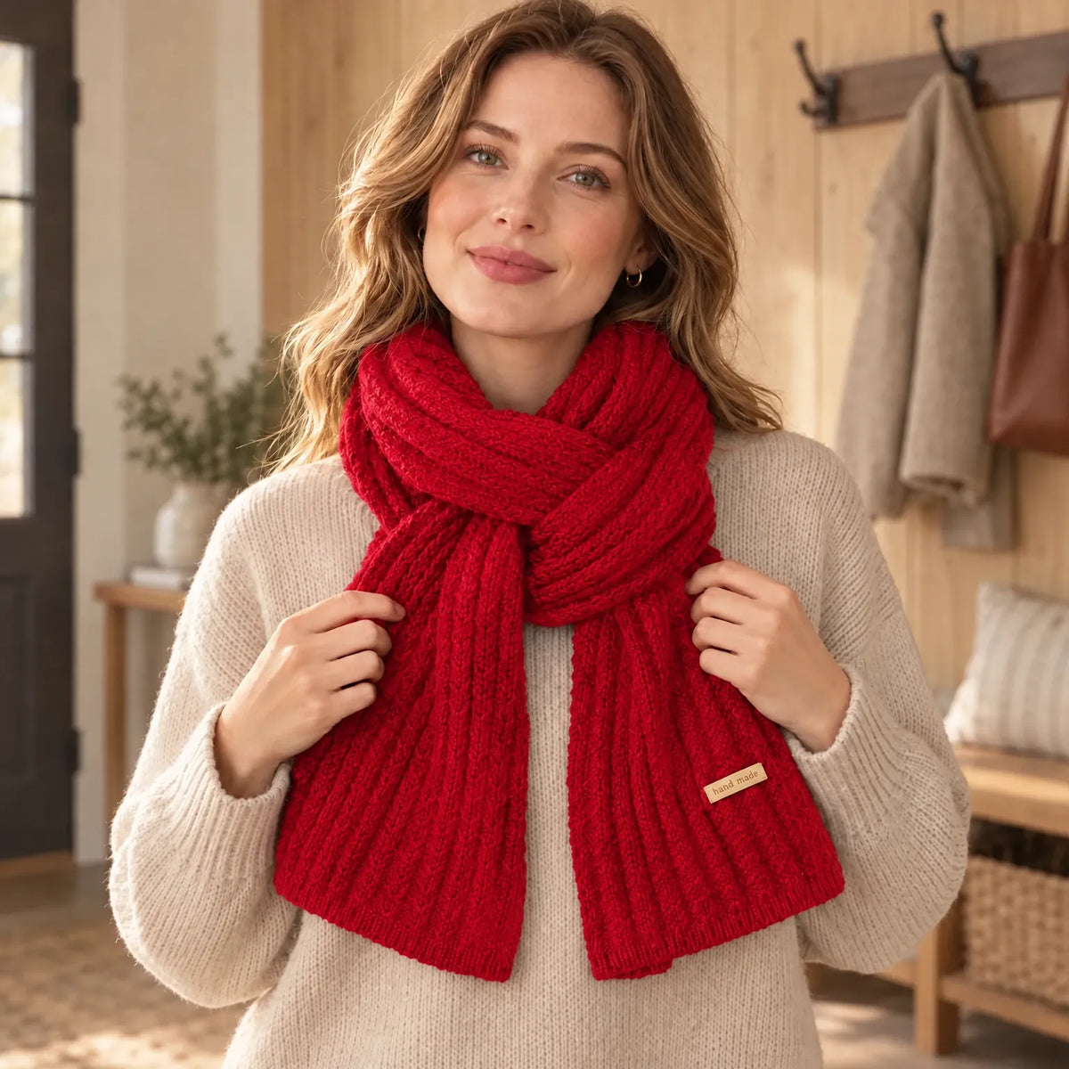Thick Ribbed Knit Winter Scarf