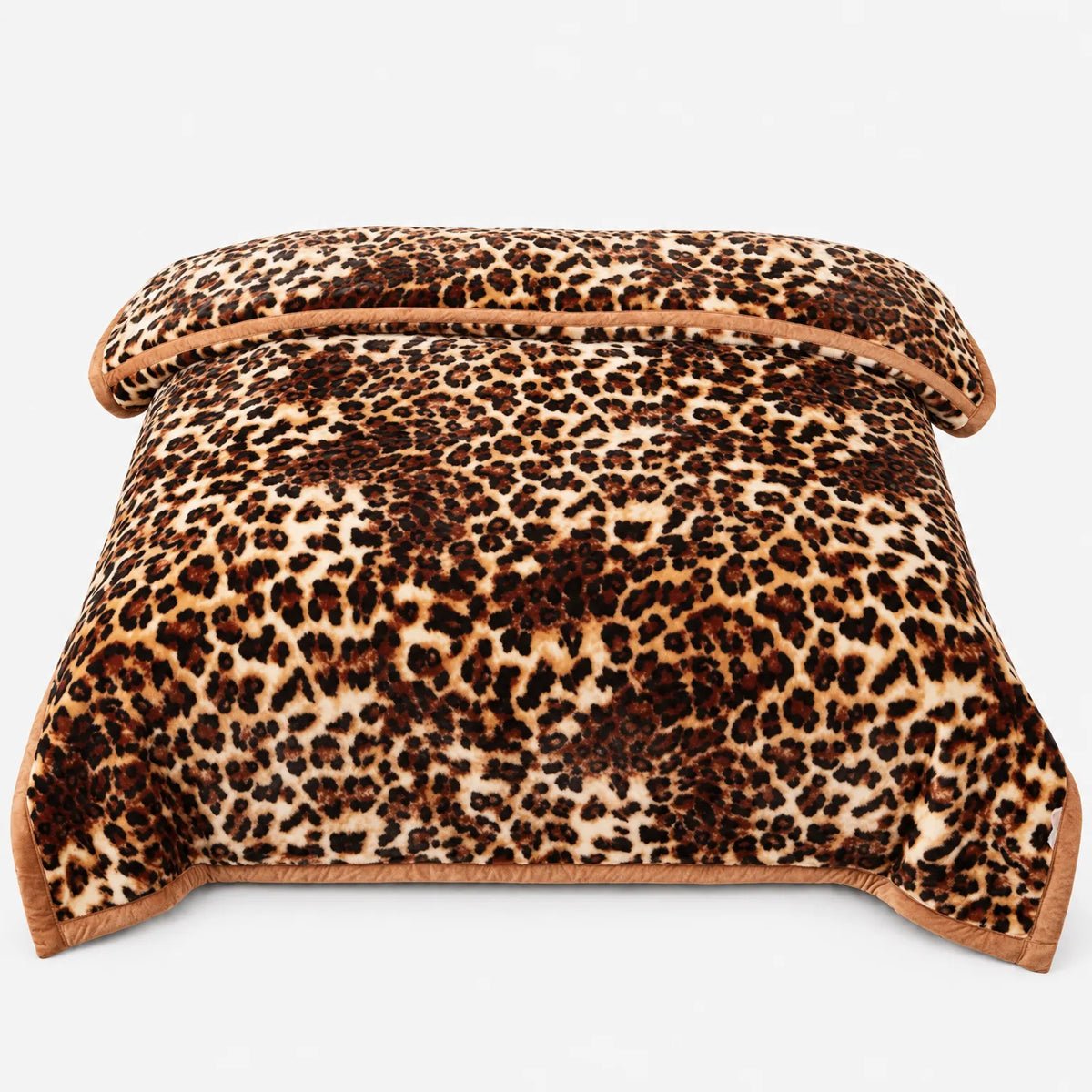 Thick Winter Comforter with Plush Leopard Print Design