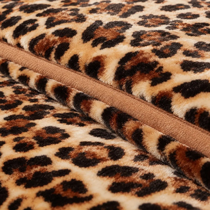 Thick Winter Comforter with Plush Leopard Print Design