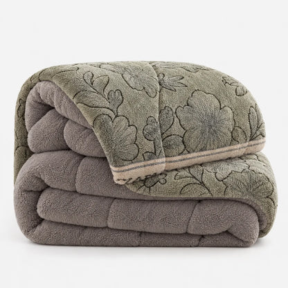 Thick Winter Comforter with Reversible Plush Fleece Design