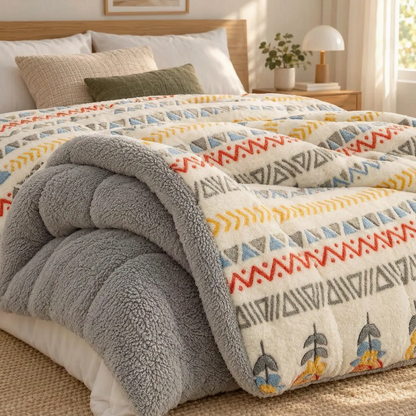 Thick Winter Comforter with Reversible Soft Fleece Design