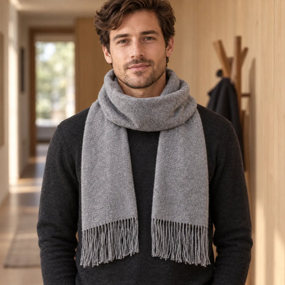 Thickened Solid Winter Fringe Scarf