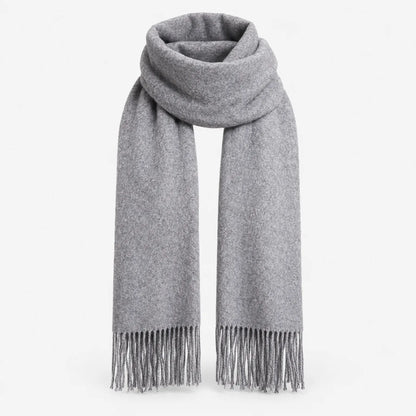 Thickened Solid Winter Fringe Scarf