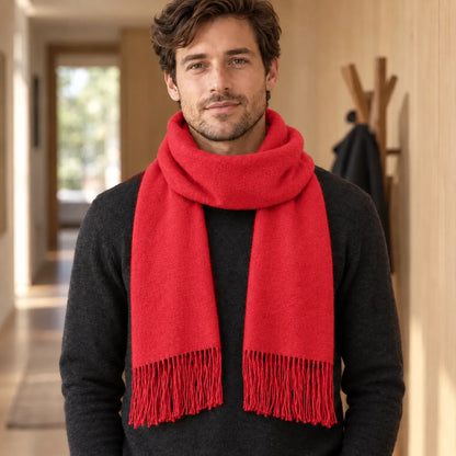 Thickened Solid Winter Fringe Scarf