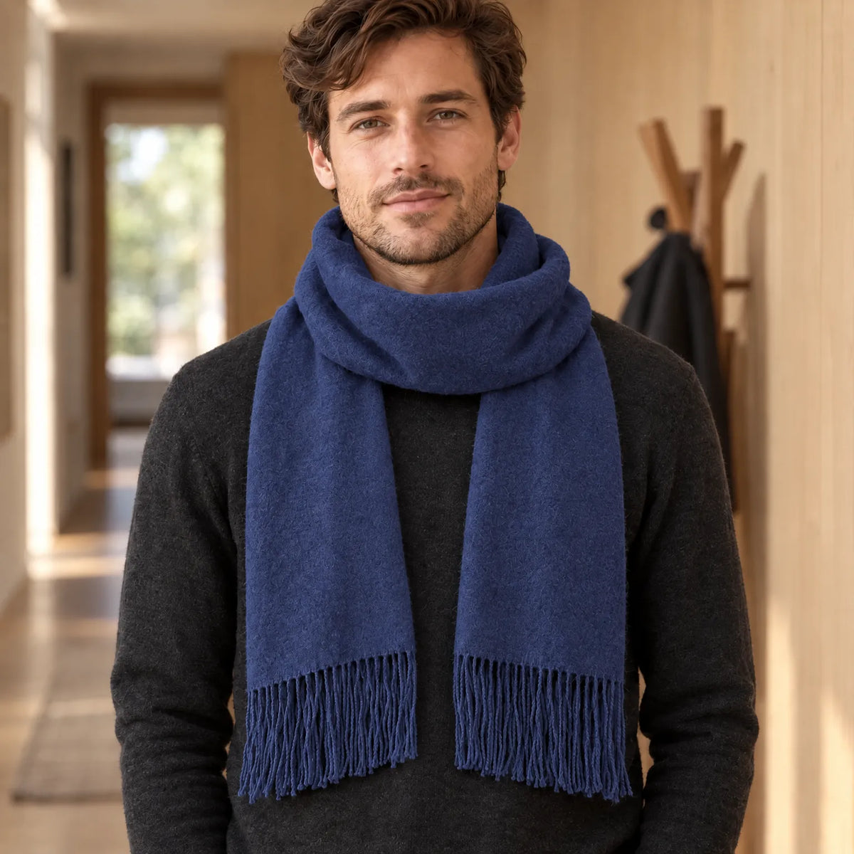 Thickened Solid Winter Fringe Scarf