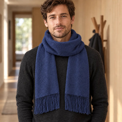 Thickened Solid Winter Fringe Scarf