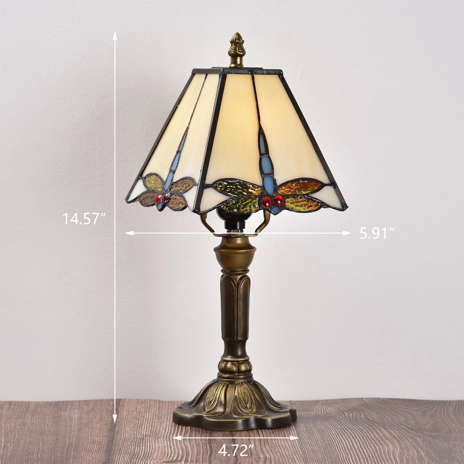 Tiffany Dragonfly Glass Table Lamp with Pagoda Shade | Zanvero