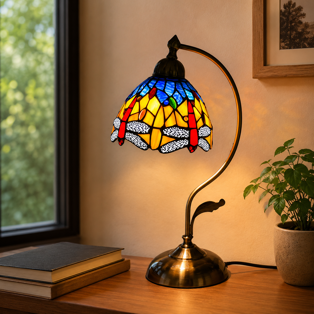 Tiffany Glass Dome Table Lamp Classic Style | Xelvoro
