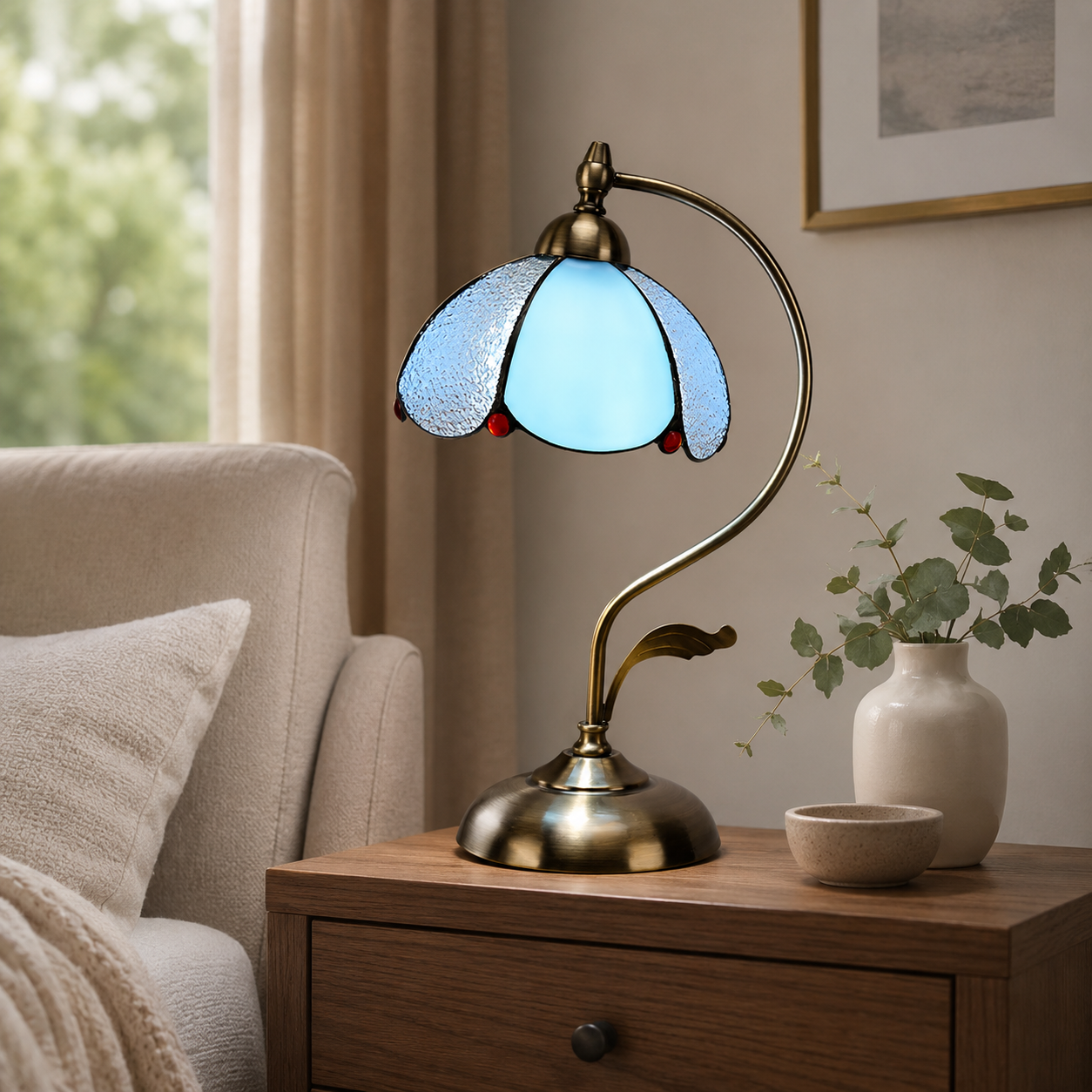 Tiffany Glass Dome Table Lamp Classic Style | Xelvoro