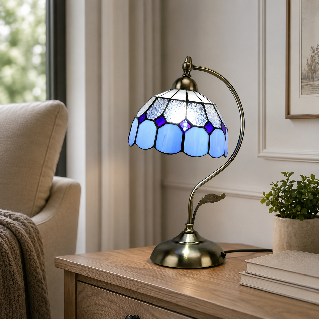 Tiffany Glass Dome Table Lamp Classic Style | Xelvoro