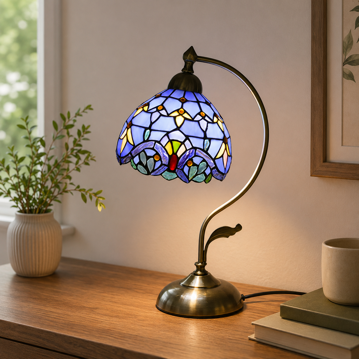 Tiffany Glass Dome Table Lamp Classic Style | Xelvoro