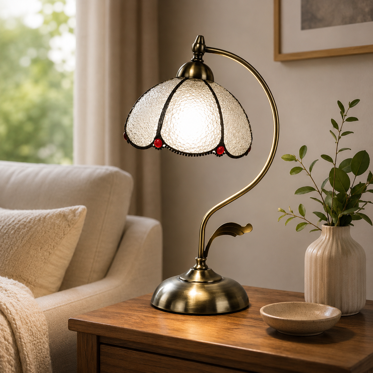 Tiffany Glass Dome Table Lamp Classic Style | Xelvoro