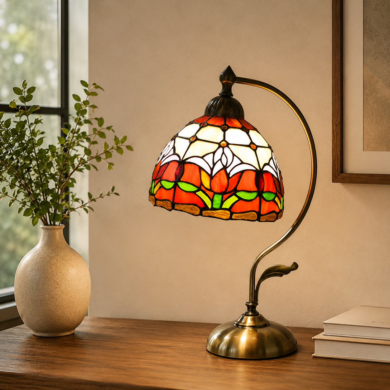 Tiffany Glass Dome Table Lamp Classic Style | Xelvoro