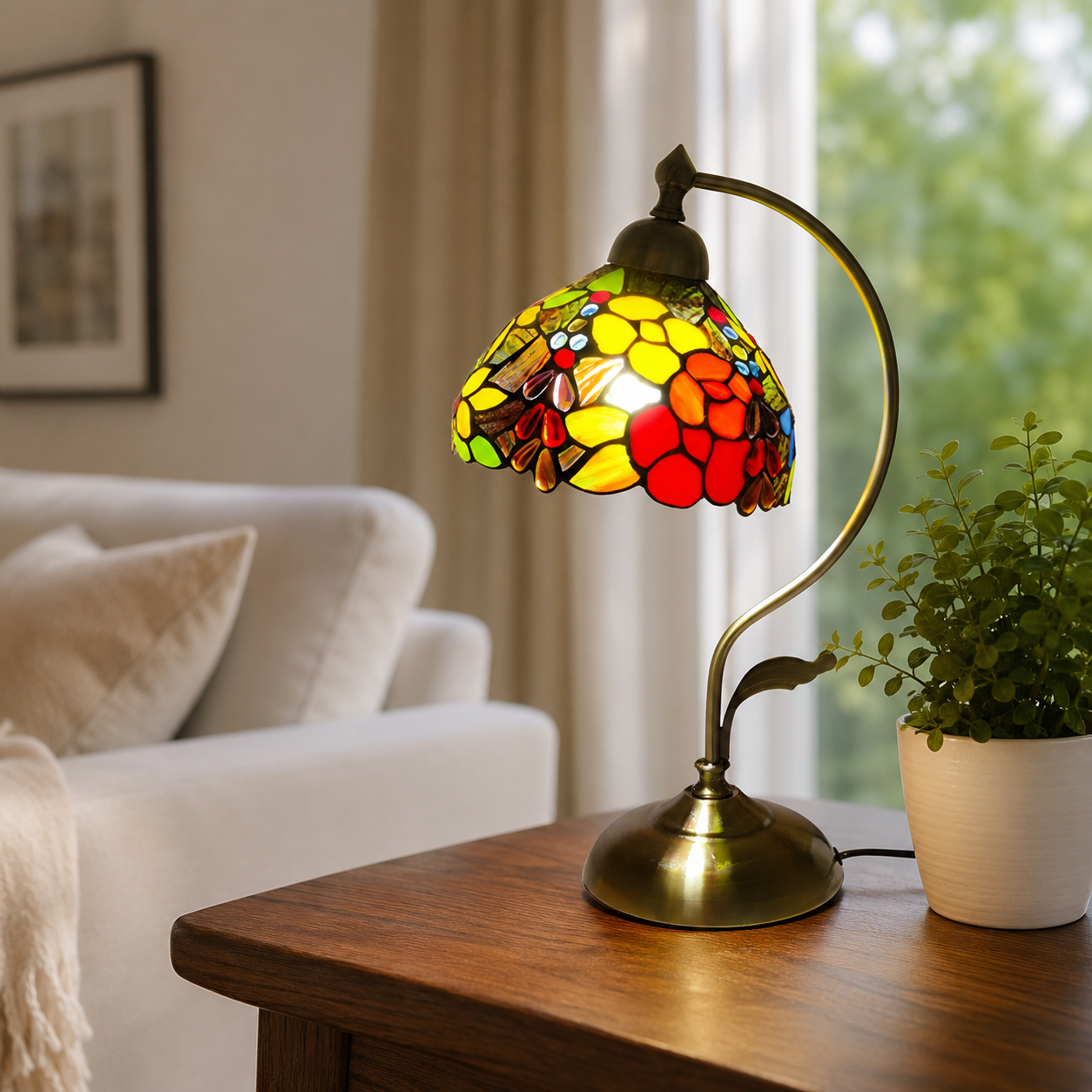 Tiffany Glass Dome Table Lamp Classic Style | Xelvoro