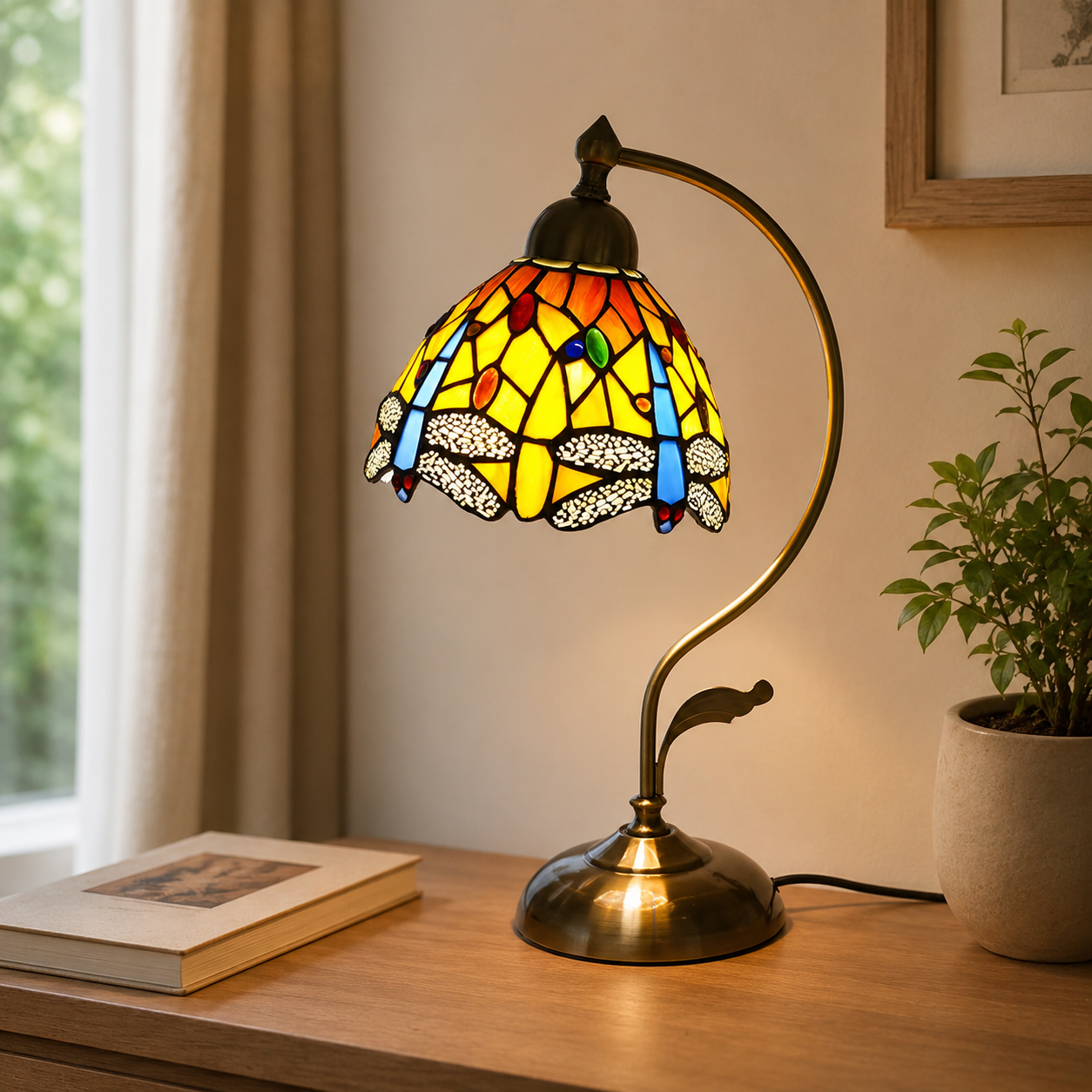 Tiffany Glass Dome Table Lamp Classic Style | Xelvoro