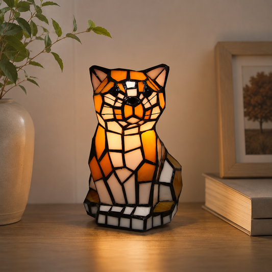 Tiffany Style Table Lamp with Stained Glass Shade | Vorynex