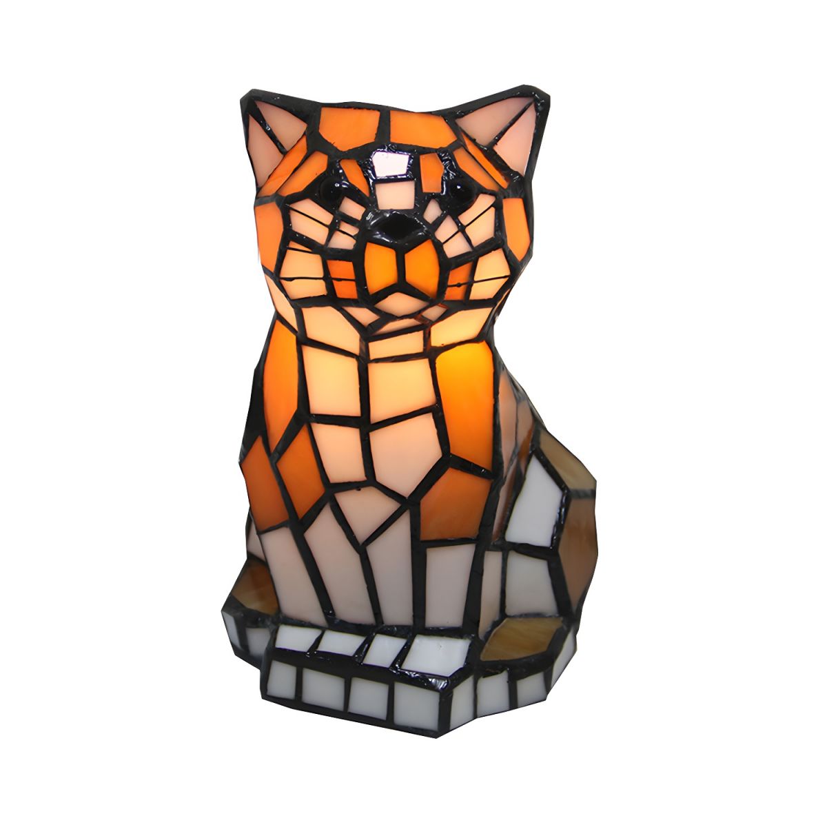 Tiffany Style Table Lamp with Stained Glass Shade | Vorynex