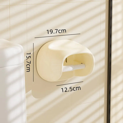 Toilet Paper Holder with Curved Hood and Top Shelf