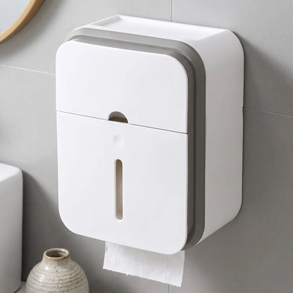 Toilet Paper Holder with Enclosed Storage Compartment