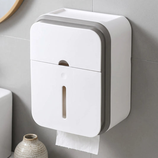 Toilet Paper Holder with Enclosed Storage Compartment