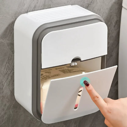 Toilet Paper Holder with Enclosed Storage Compartment