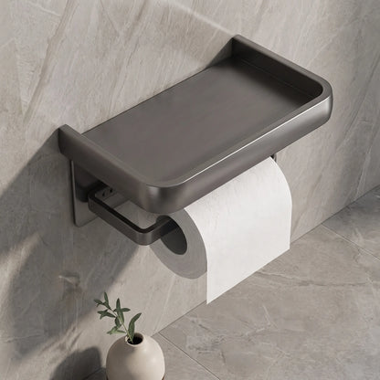 Toilet Paper Holder with Integrated Storage Tray
