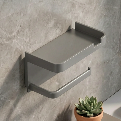 Toilet Paper Holder with Shelf for Modern Bathrooms