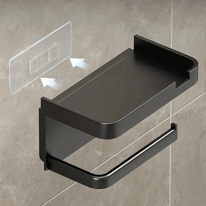 Toilet Paper Holder with Shelf for Modern Bathrooms
