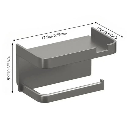 Toilet Paper Holder with Shelf for Modern Bathrooms