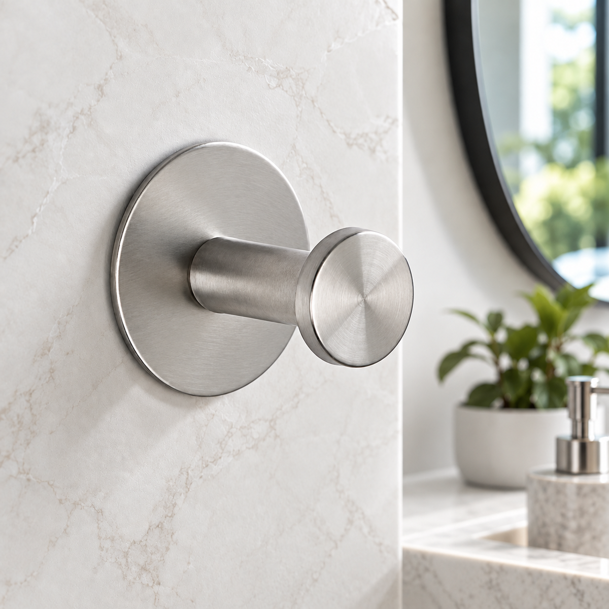 Towel Hooks with Self Adhesive Stainless Steel Drill Free Wall Mounts