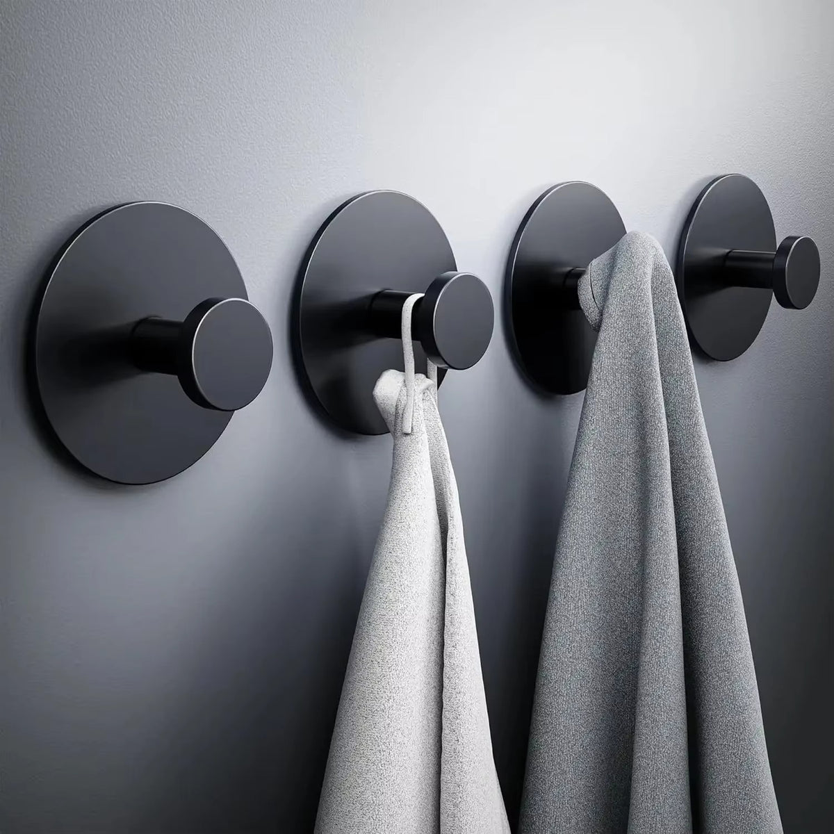 Towel Hooks with Self Adhesive Stainless Steel Drill Free Wall Mounts