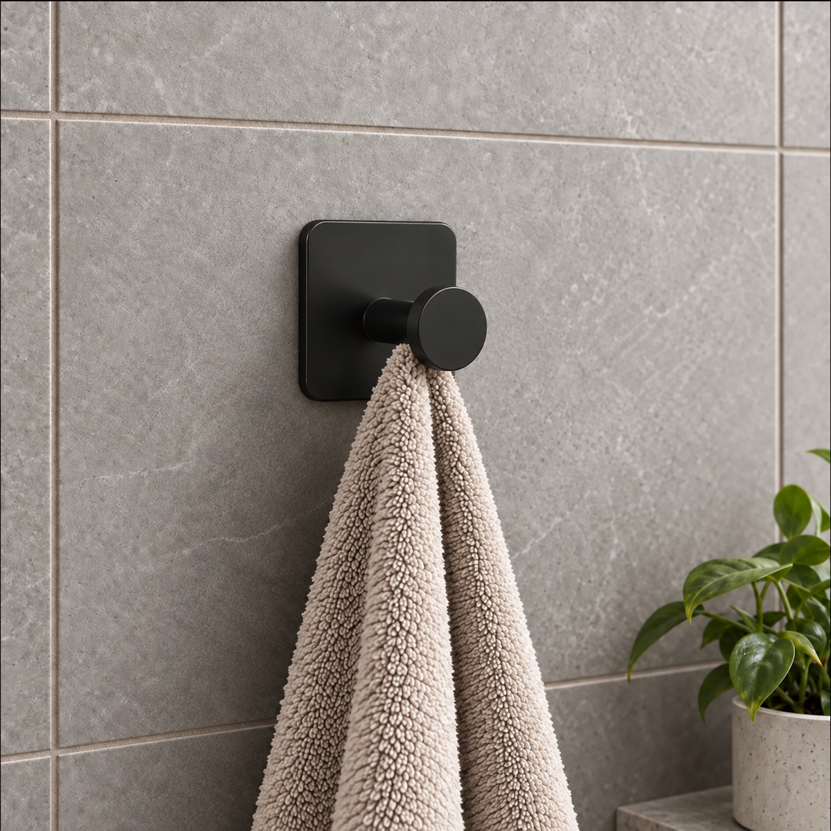 Towel Hooks with Self Adhesive Stainless Steel Drill Free Wall MountsT