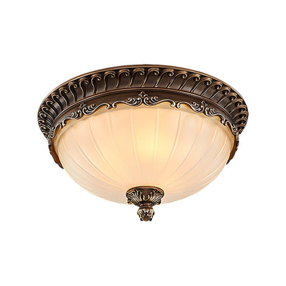 Traditional Bronze Ceiling Light with Frosted Glass Shade | Brinora