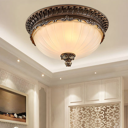 Traditional Bronze Ceiling Light with Frosted Glass Shade | Brinora