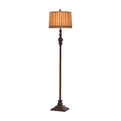 Traditional Resin Pedestal Floor Lamp with Fabric Shade | Veloran