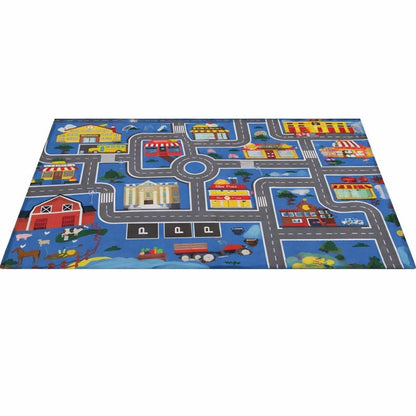 Traffic City Road Play Mat Rug for Kids Room and Toy Cars | Valtira