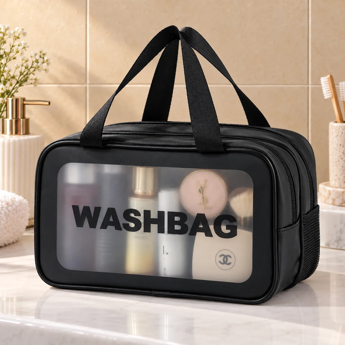 Transparent Travel Cosmetic Bag Organizer