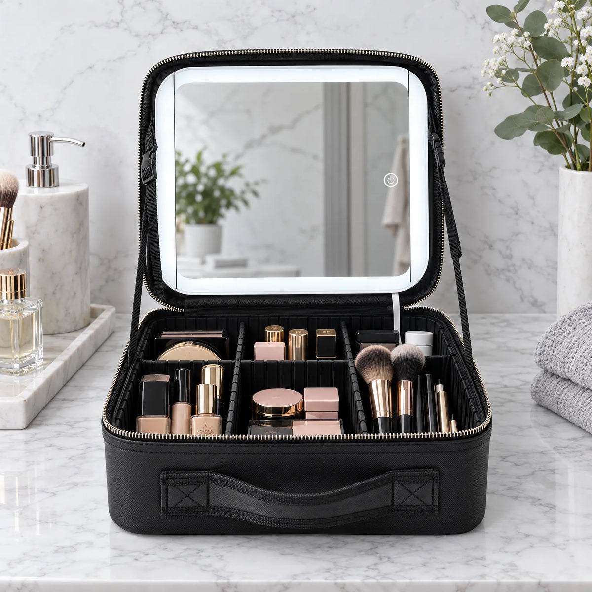 Travel Makeup Case With Led Mirror